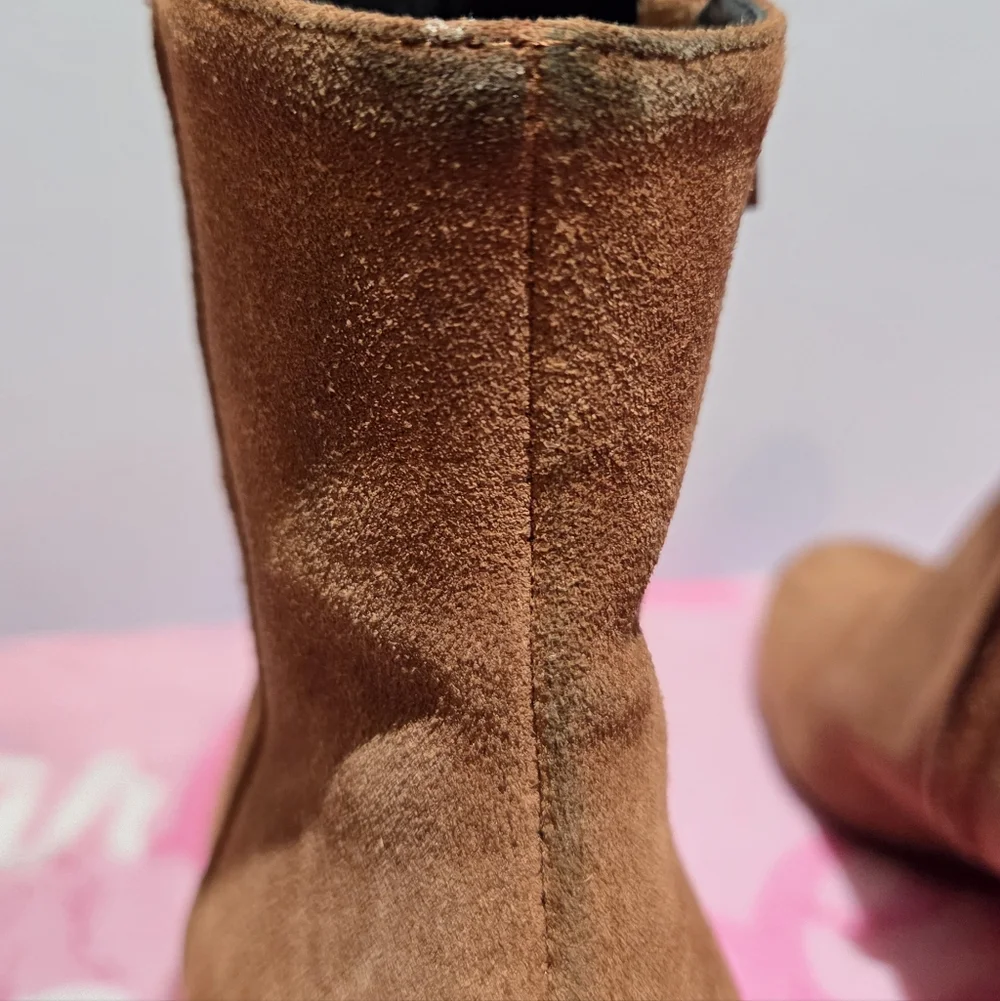 Women's AGL Leather Suede Cognac Ankle Boot, Size 38 - Picture 12 of 16